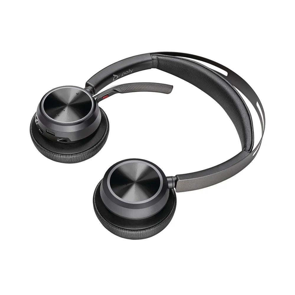 HP Poly Voyager Focus 2 UC Stereo | Bluetooth Headset (ANC) | USB-C (met USB-A Adapter) | Oplaadstandaard | Zwart - Matmuis - Matmuis