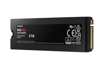 Samsung 990 PRO | 2TB NVMe SSD | M.2 | Gen4 | 7.450MB/s Lezen | 6.900MB/s Schrijven | Heatsink