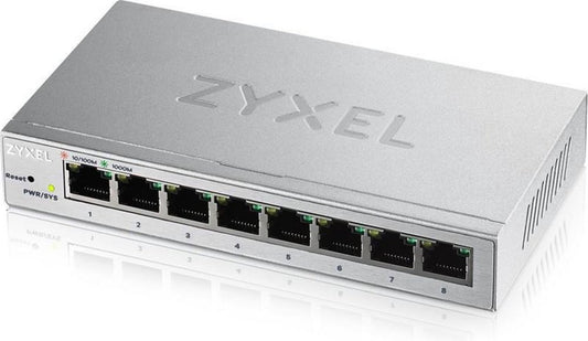 Zyxel GS1200-8 | Managed Web Smart Switch | 8 Poorten | Gigabit Ethernet (10/100/1000 Mbps) | Zilver - Matmuis