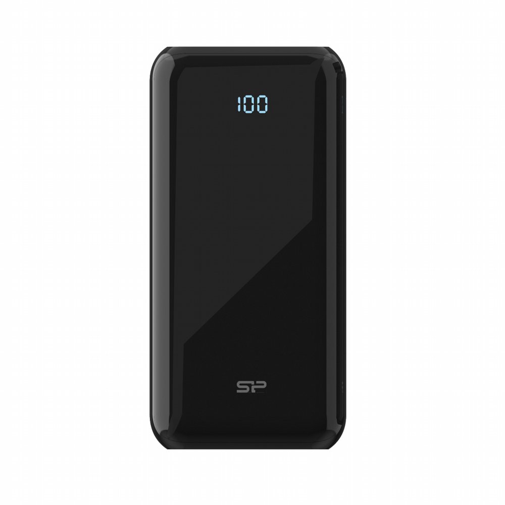 Silicon Power QS28 Powerbank | 20000mAh | 18W Power Delivery | 3-poorts USB-C & USB-A | LED-display | Zwart - Matmuis