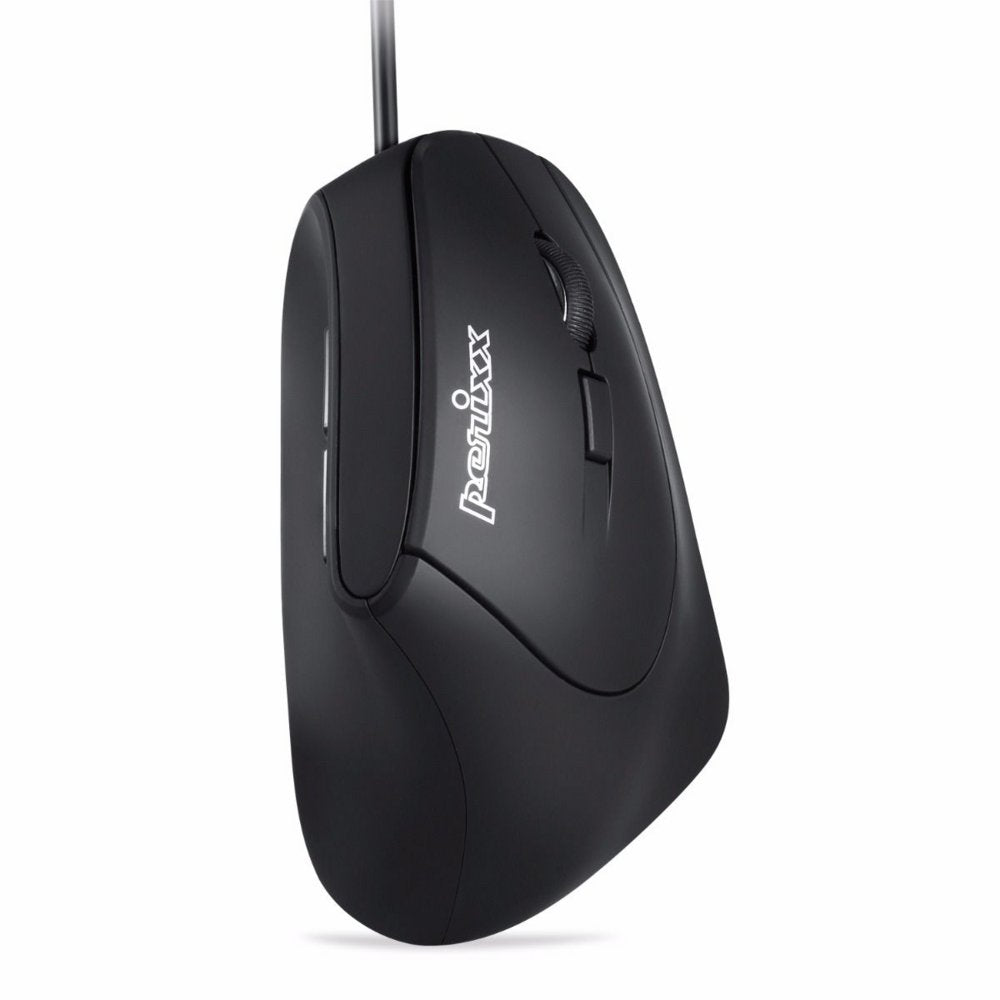 Perixx PERIMICE-515 II | Ergonomische Bedrade Muis | Rechtshandig | USB-A | 1600 DPI | Zwart - Matmuis