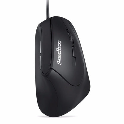 Perixx PERIMICE-515 II | Ergonomische Bedrade Muis | Rechtshandig | USB-A | 1600 DPI | Zwart - Matmuis