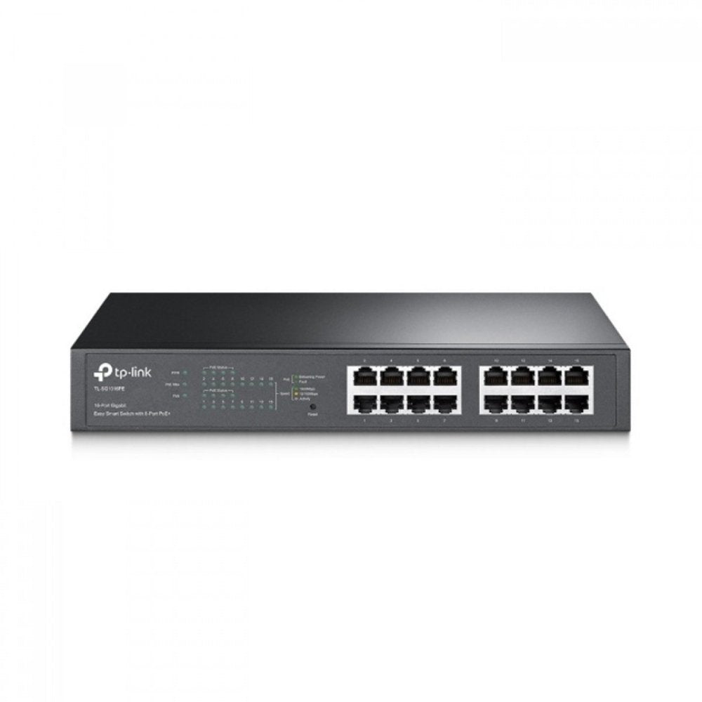 TP-Link TL-SG1016PE | Managed Smart Switch | 16 Poorten | Gigabit Ethernet (10/100/1000 Mbps) | PoE+ (150W) | VLAN/QoS | Webbeheer - Matmuis