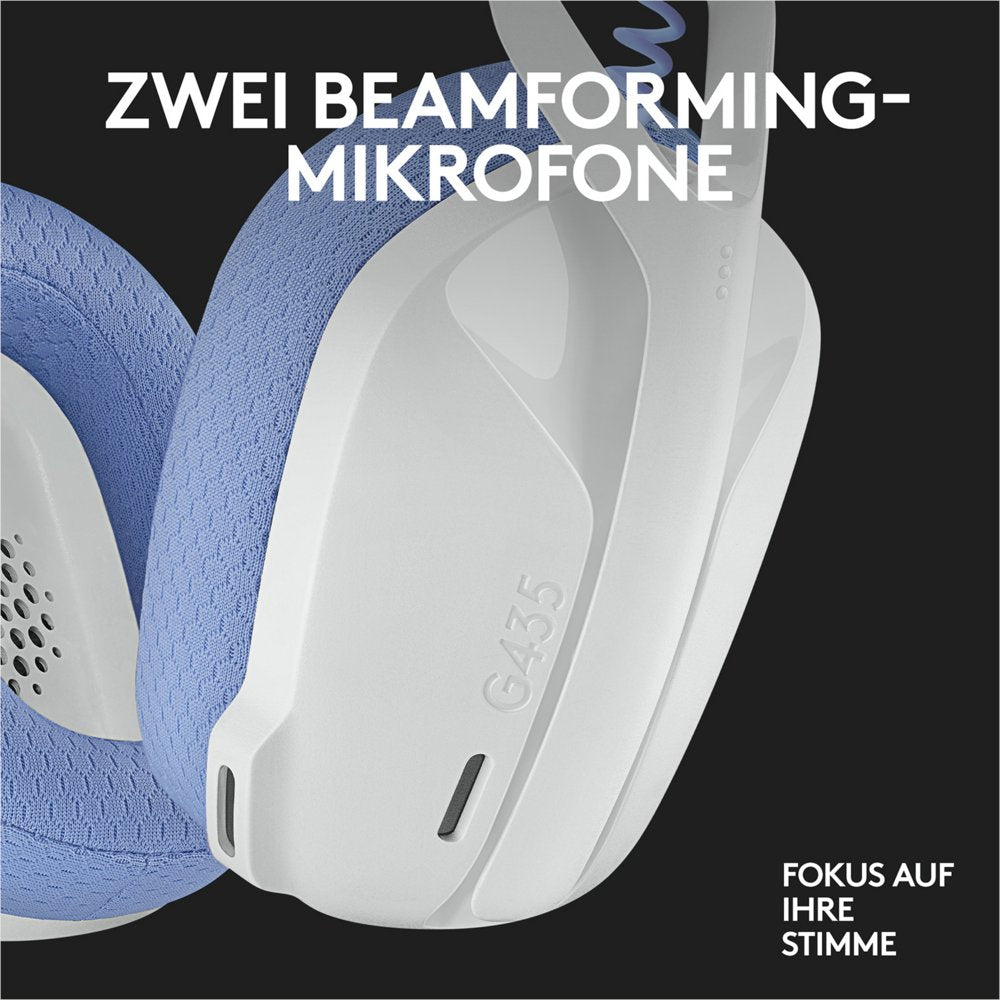 Logitech G G435 | Draadlooze Over-ear Gaming Headset | Bluetooth & USB-A Receiver | Wit/Lilac - Matmuis - Matmuis