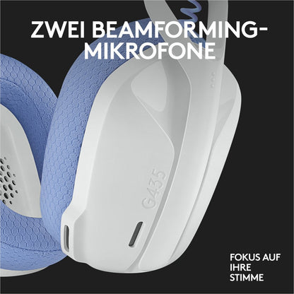 Logitech G G435 | Draadlooze Over-ear Gaming Headset | Bluetooth & USB-A Receiver | Wit/Lilac - Matmuis - Matmuis