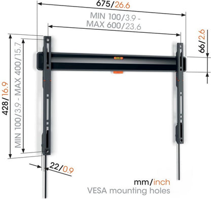 Vogel's Comfort TVM3605 | Vaste TV-beugel | 40-100" | max 75kg | VESA 600x400