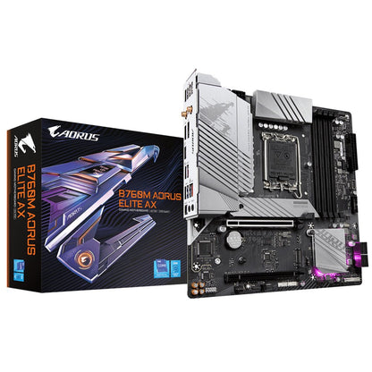 Gigabyte B760M AORUS ELITE AX | Socket LGA 1700 | Intel B760 | 4xDDR5 | Micro-ATX | Moederbord - Matmuis - Matmuis