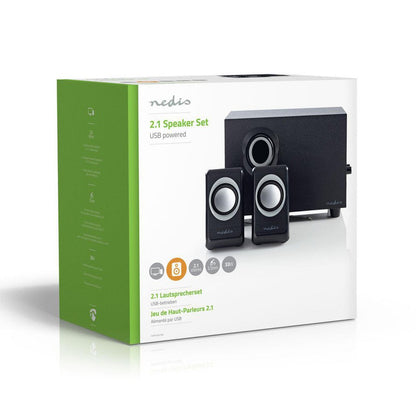 Nedis CSPR10021BK | 2.1 Luidsprekerset | 16W RMS | Zwart - Matmuis - Matmuis
