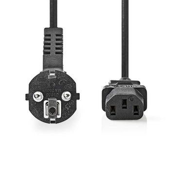Nedis CEGL10000BK50 | 5 m Stroomkabel | CEE 7/7 Male (Haaks) naar IEC C13 | Zwart - Matmuis - Matmuis