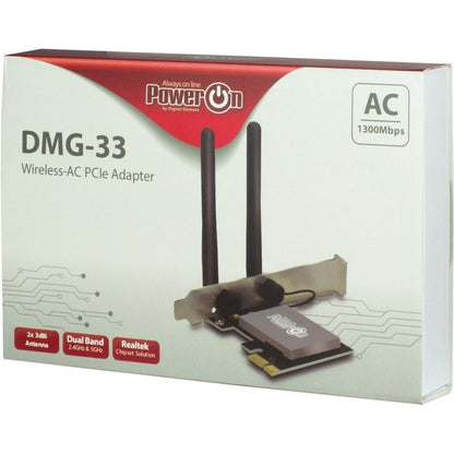Inter-Tech DMG-33 | Wi-Fi 5 PCIe Adapter | Dual-band (2,4 GHz / 5 GHz) | 1300 Mbps | PCIe x1 - Matmuis - Matmuis