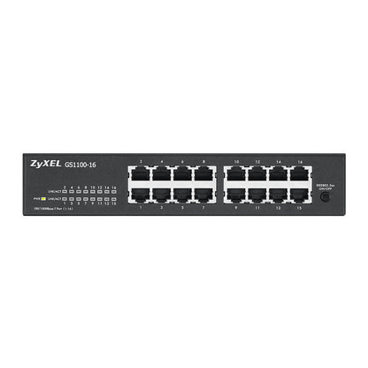 Zyxel GS1100-16 | Unmanaged Switch | 16-poorts Gigabit Ethernet | Zwart - Matmuis