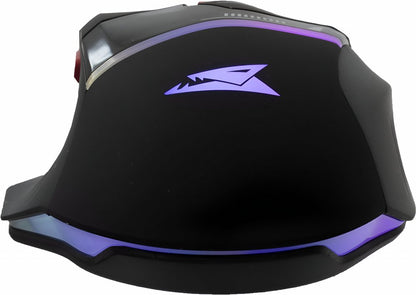 Baracuda MANTA RGB | Bekabelde Gaming Muis | Rechtshandig | USB-A | 12800 DPI | Zwart - Matmuis - Matmuis