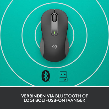 Logitech Signature M650 | Draadloze Muis | RF-Draadloos + Bluetooth | 1000 DPI | Grafiet - Matmuis - Matmuis