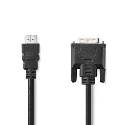 Nedis CCGL34800BK20 | HDMI-naar-DVI-D video kabel | 2 m | HDMI Type A (Standaard) naar DVI-D | Full HD 1080p | Zwart - Matmuis - Matmuis