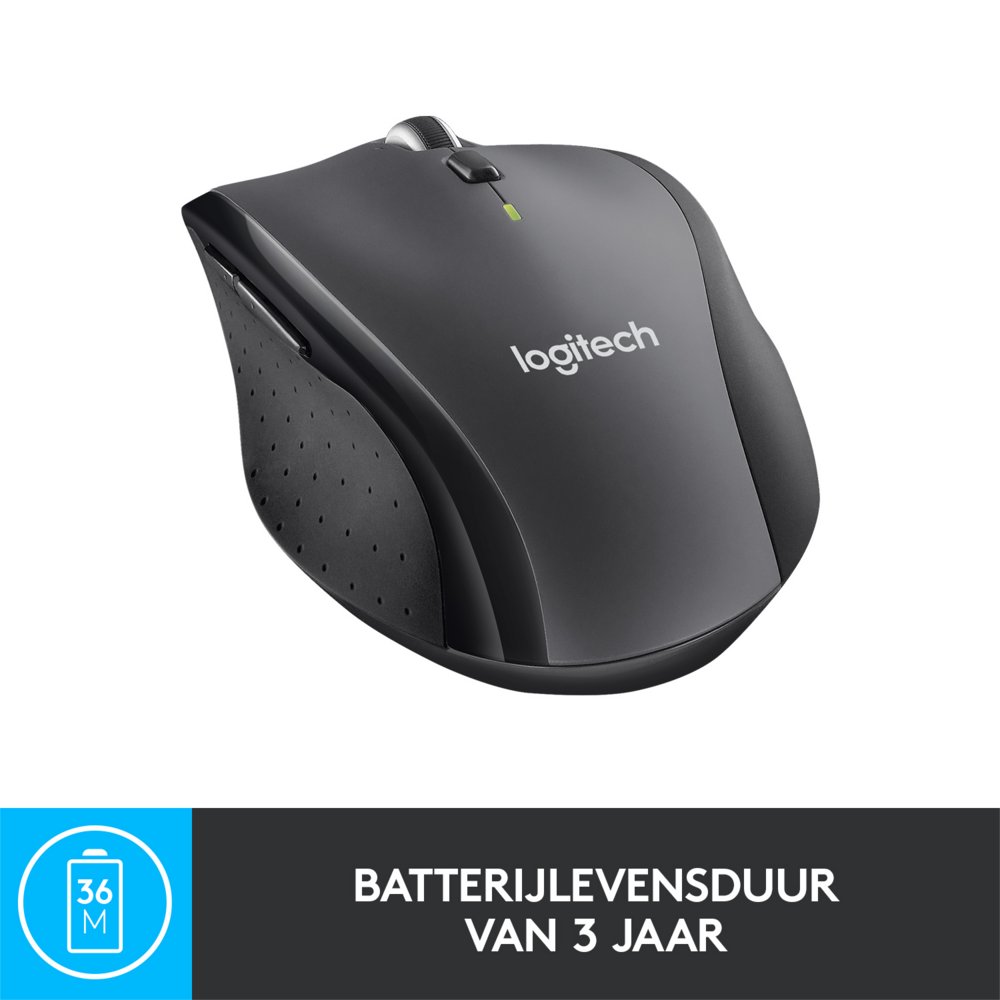 Logitech Marathon M705 | Draadloze Muis | Rechtshandig | RF | 1000 DPI | Zwart - Matmuis - Matmuis