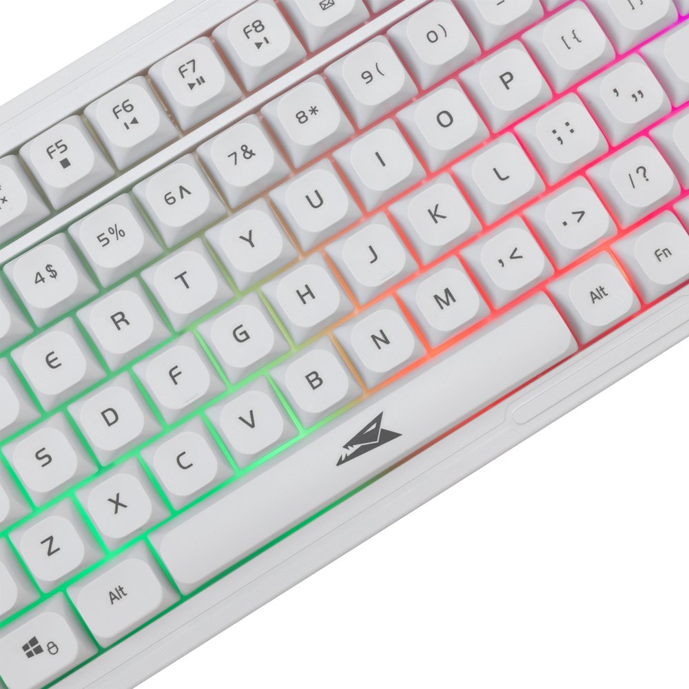 Baracuda ORCA RGB | Bekabeld Gaming Toetsenbord inclusief Muis | QWERTY | Wit - Matmuis