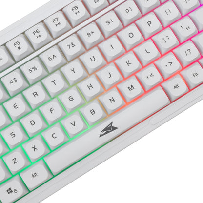 Baracuda ORCA RGB | Bekabeld Gaming Toetsenbord inclusief Muis | QWERTY | Wit - Matmuis