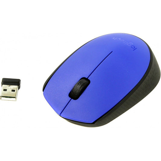 Logitech M171 | Draadloze Muis | Links- en Rechtshandig | RF | 1000 DPI | Zwart/Blauw - Matmuis - Matmuis