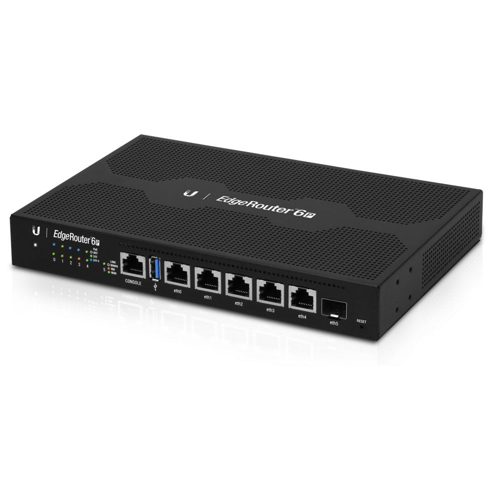 Ubiquiti EdgeRouter 6P | Bedrade Gigabit WAN Router & 5‑port 24 V Passive PoE | 1× SFP | Fanless - Matmuis - Matmuis