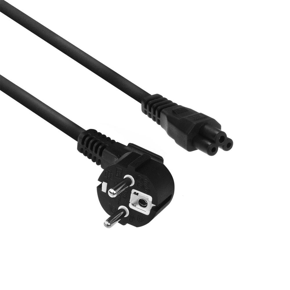 ACT AC3310 | Elektriciteitssnoer | 2 Meter | CEE7/7 naar C5 Stekker (3-Pin) | Zwart - Matmuis - Matmuis