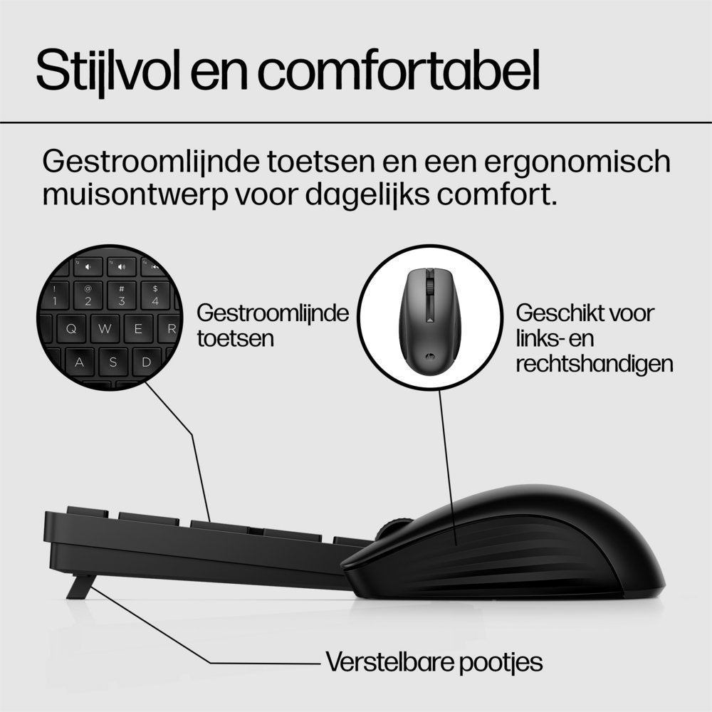 HP 650 | Draadloze Muis en Toetsenbordcombo | QWERTY - Matmuis - Matmuis