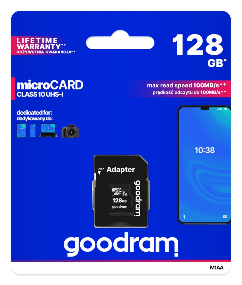 Goodram M1AA | 128GB MicroSDXC Geheugenkaart | UHS-I Klasse 10 - Matmuis - Matmuis