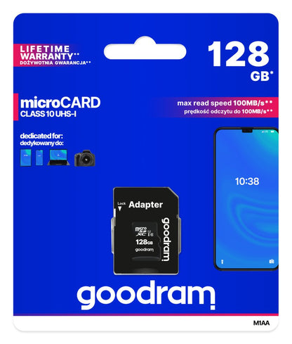 Goodram M1AA | 128GB MicroSDXC Geheugenkaart | UHS-I Klasse 10 - Matmuis - Matmuis