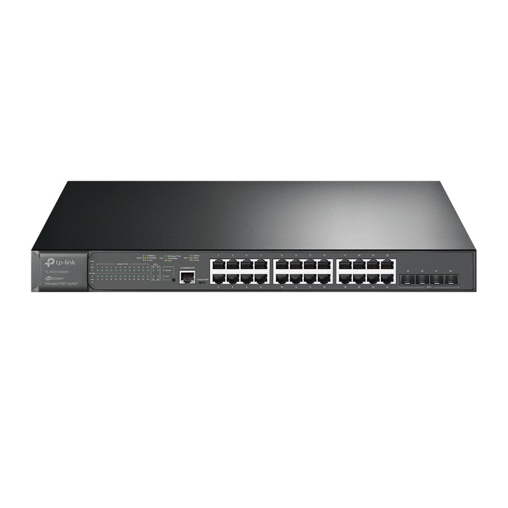 TP-Link TL-SG3428XMP | JetStream Managed L2+ Switch | 28 Poorten | Gigabit Ethernet (10/100/1000 Mbps) | 24x PoE+ (384W) | 4x 10G SFP+ | Omada SDN - Matmuis