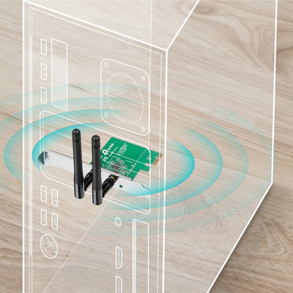 TP-LINK TL-WN881ND | Wi-Fi 4 Intern WLAN PCI Express | 300 Mbps | 2,4 GHz | Zwart