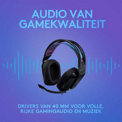 Logitech G335 | On-Ear Gaming Headset 3,5mm Connector | Zwart - Matmuis - Matmuis