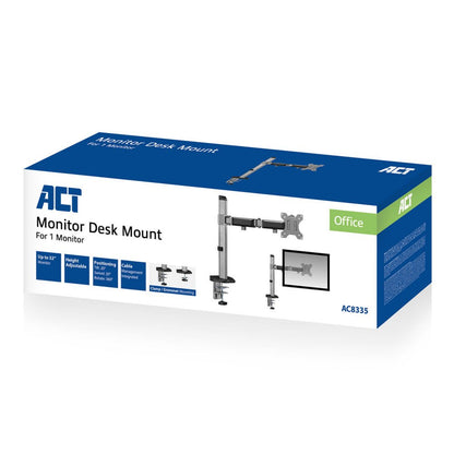 ACT AC8335 | Verstelbare Monitor-bureaubeugel | Tot 32" | Max 9kg | VESA 100x100 | 1 Monitor - Matmuis - Matmuis