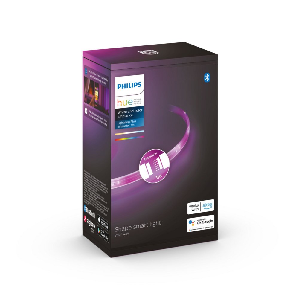 Philips Hue Lightstrip Plus V4 Verlengstuk | 1 Meter | White & Color Ambiance | Flexibel Ontwerp | Compatibel met Philips Hue Bridge - Matmuis - Matmuis