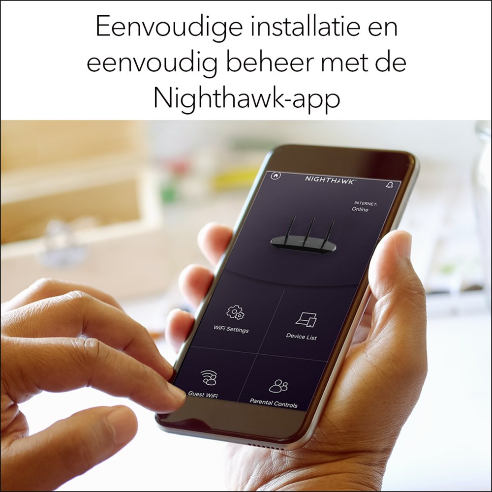 NETGEAR Nighthawk 4-Stream AX1800 | Wifi 6 Router | Gigabit Ethernet Dual-band (2.4 GHz / 5 GHz) | 1200Mbit/s - Matmuis - Matmuis