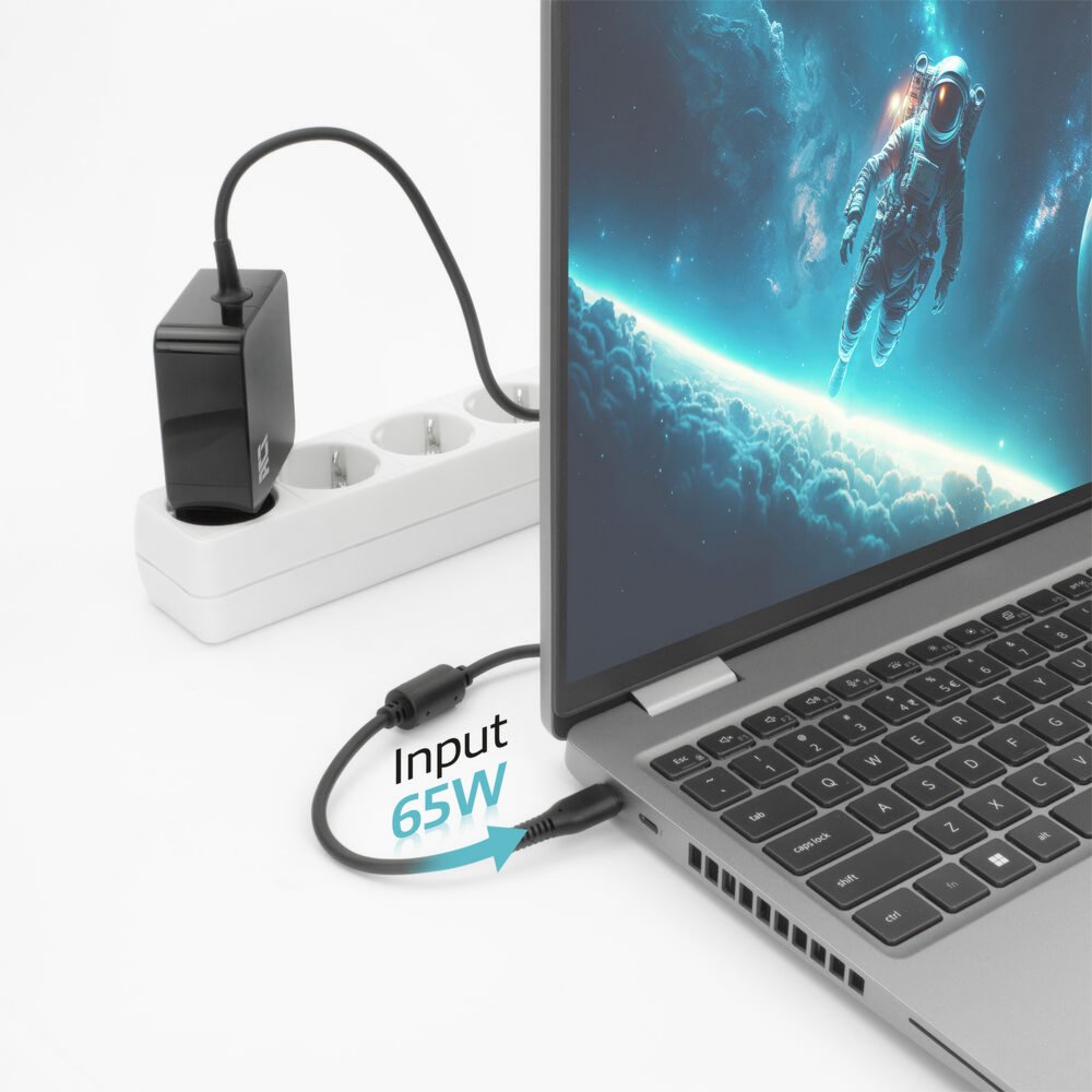 ACT AC2010 | Universele USB-C Notebook Lader | 65 Watt PDP | 2 Meter - Matmuis