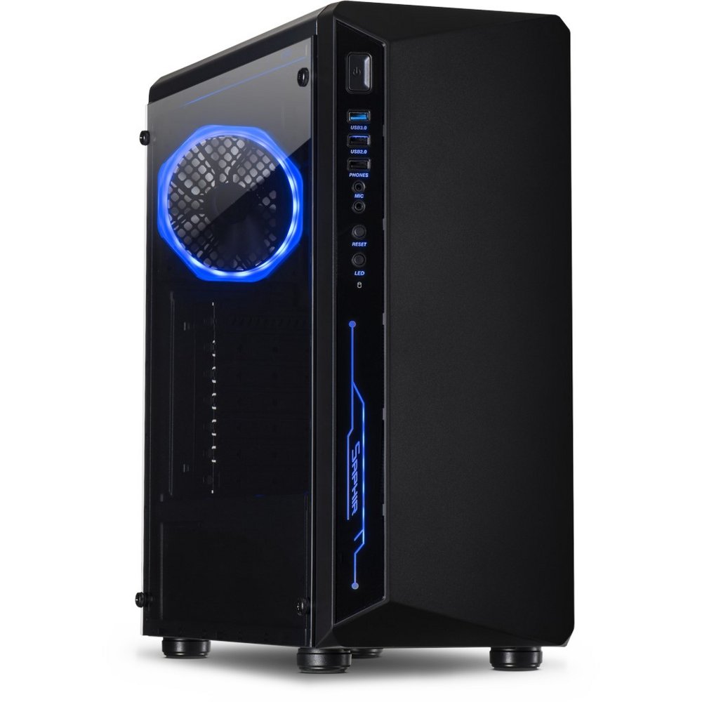 Inter-Tech C-3 Saphir RGB | Midi Tower | Zwart - Matmuis