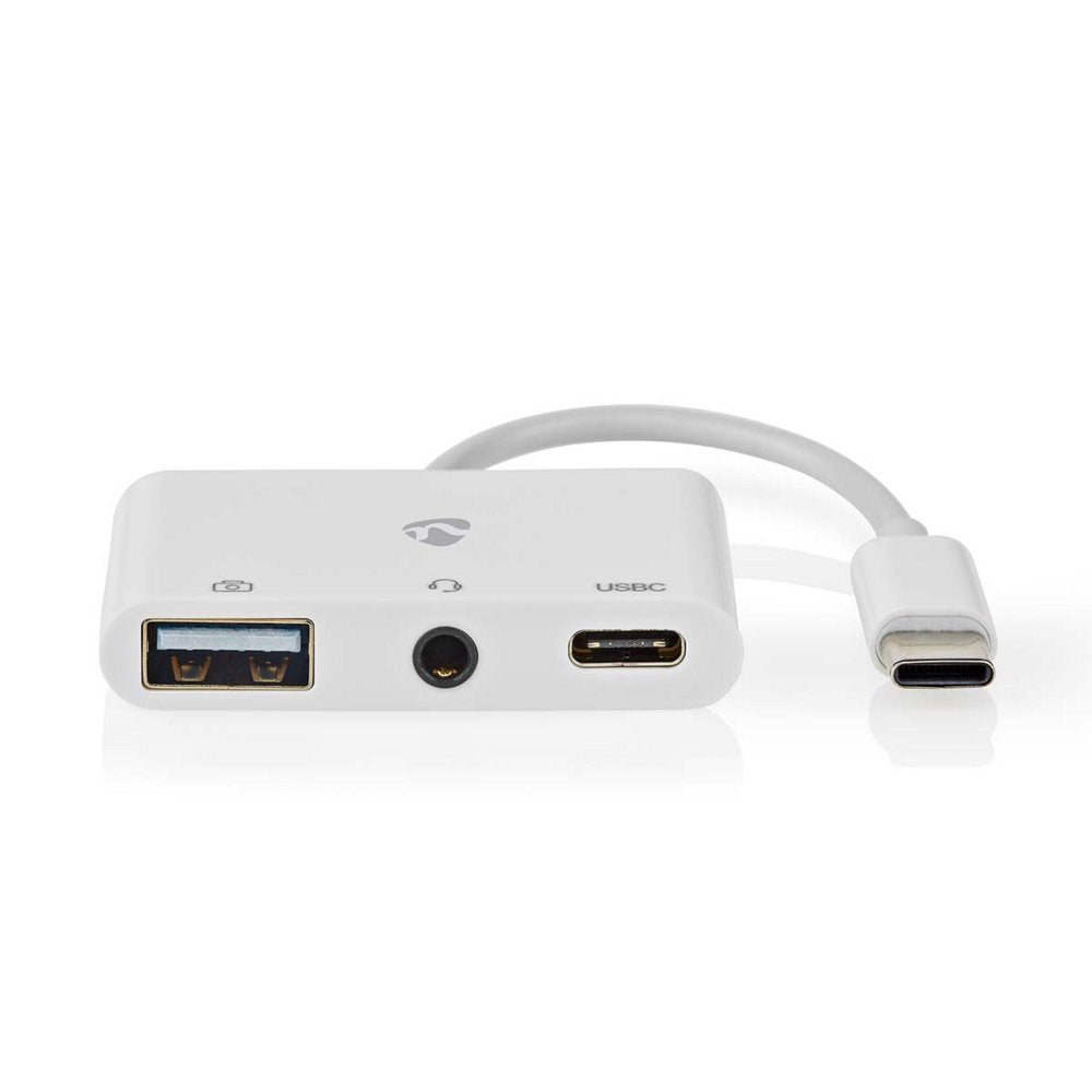 Nedis CCGB64790WT01 | Laptop Dock & Poortreplicator USB 2.0 Type-C | 1× USB-A + 1× USB-C + 3,5 mm audio | 480 Mbps | Wit - Matmuis - Matmuis