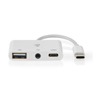 Nedis CCGB64790WT01 | Laptop Dock & Poortreplicator USB 2.0 Type-C | 1× USB-A + 1× USB-C + 3,5 mm audio | 480 Mbps | Wit - Matmuis - Matmuis