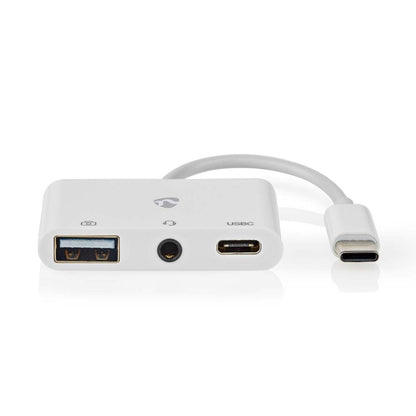 Nedis CCGB64790WT01 | Laptop Dock & Poortreplicator USB 2.0 Type-C | 1× USB-A + 1× USB-C + 3,5 mm audio | 480 Mbps | Wit - Matmuis - Matmuis