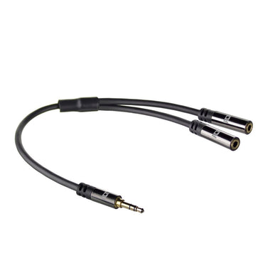 ACT AC3620 | 3.5mm Splitterkabel | 0,15 Meter | 1x Male naar 2x Female | Zwart - Matmuis - Matmuis