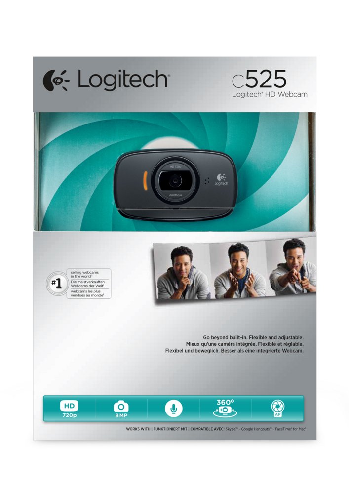 Logitech C525 webcam 8 MP 1280 x 720 Pixels USB 2.0 Zwart - Matmuis - Matmuis