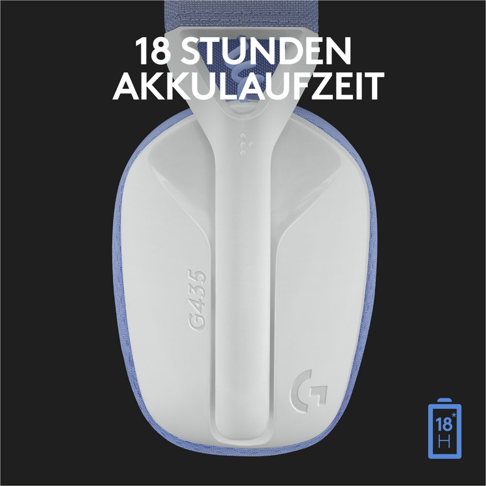 Logitech G G435 | Draadlooze Over-ear Gaming Headset | Bluetooth & USB-A Receiver | Wit/Lilac - Matmuis - Matmuis