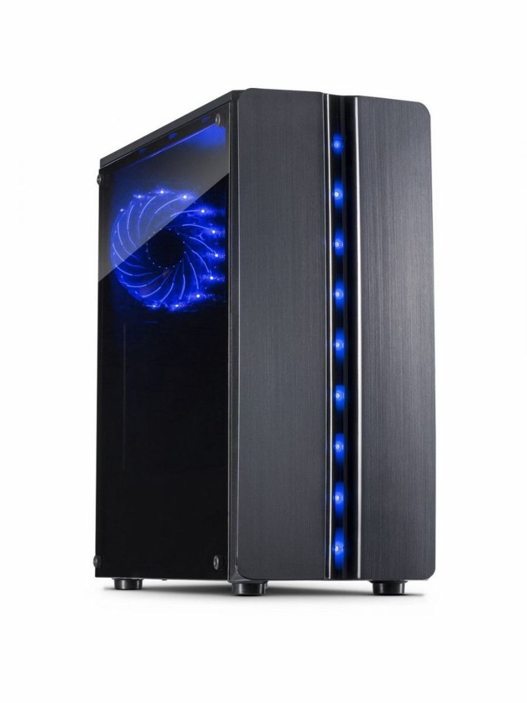 Inter-Tech Thunder Blue Light | Midi Tower Case | Zwart | RENEWED - Matmuis