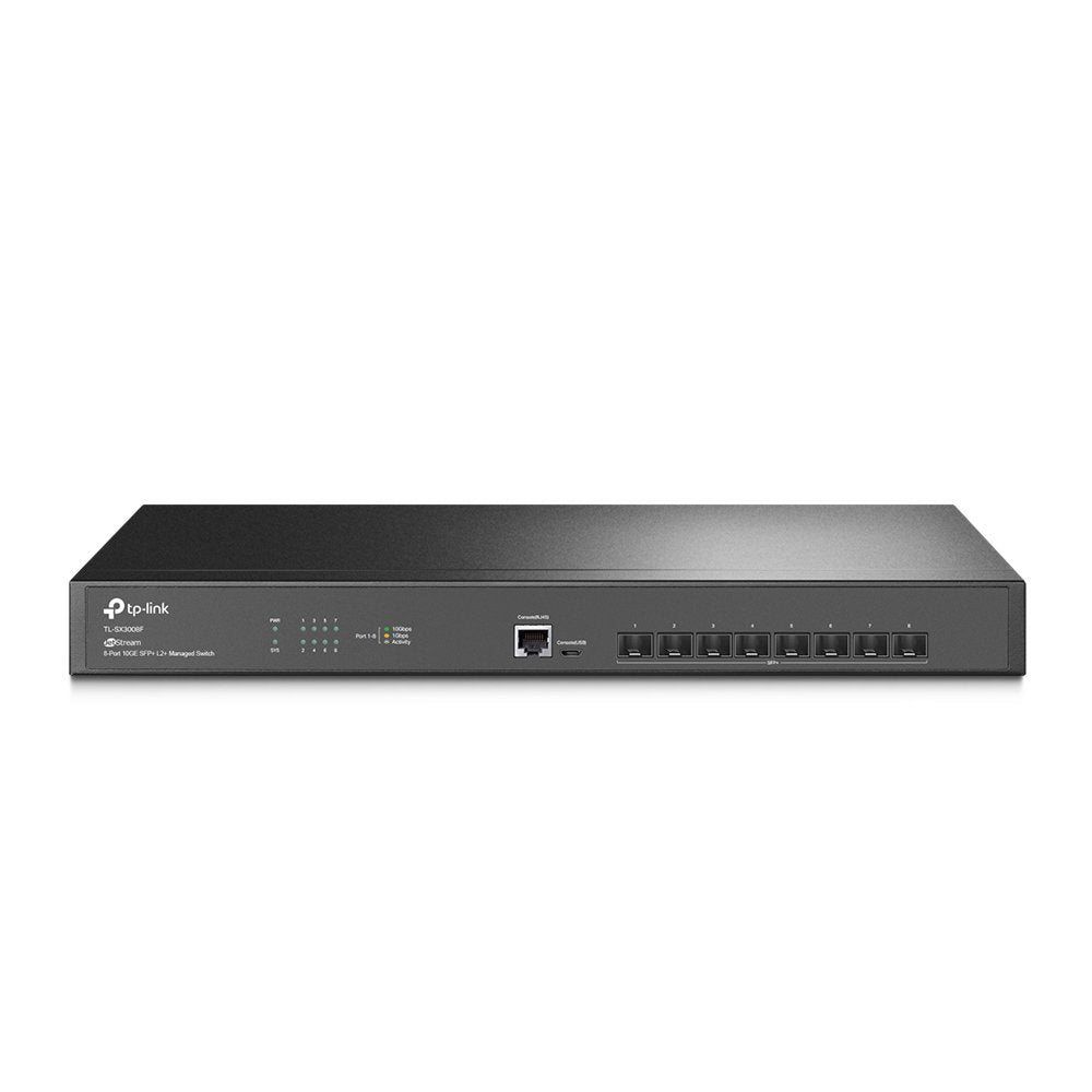 TP-Link TL-SX3008F | Managed L2+ Switch | 8 Poorten | 10G SFP+ | Rackmount - Matmuis