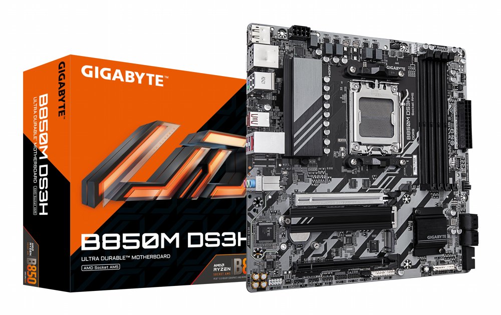 GIGABYTE B850M DS3H | Socket AM5 | AMD B850 | 4xDDR5 | Micro ATX | Moederbord - Matmuis - Matmuis