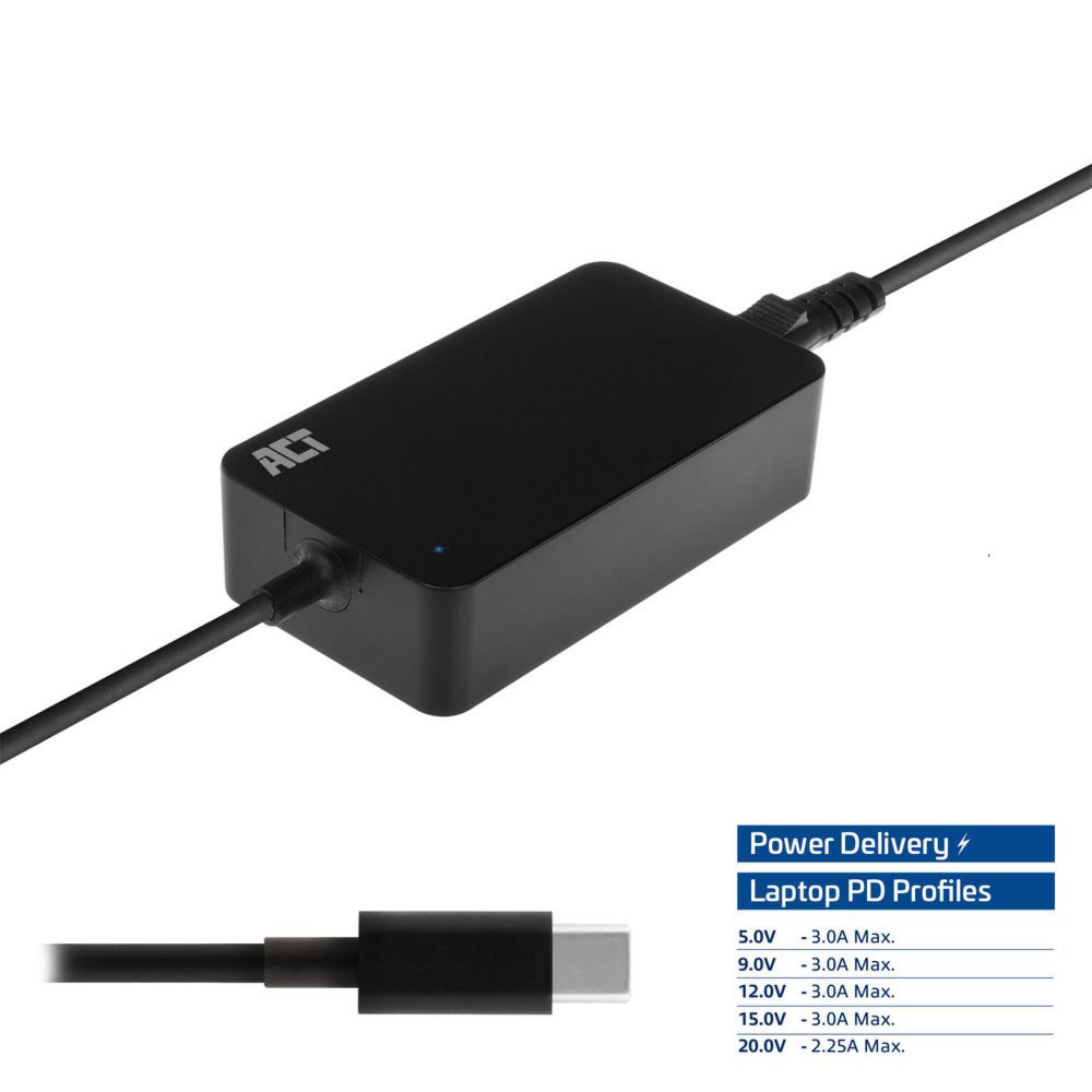 ACT AC2000 | Netvoeding | Binnengebruik | 45 W | Zwart - Matmuis