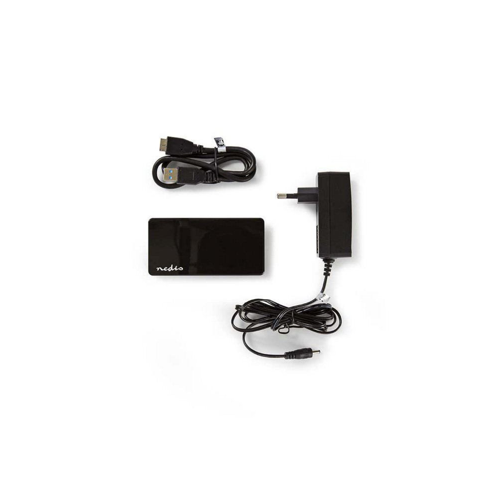 Nedis UHUBU3420BK | Interface Hub USB 3.2 Gen 1 (3.1 Gen 1) Micro-B | Zwart - Matmuis
