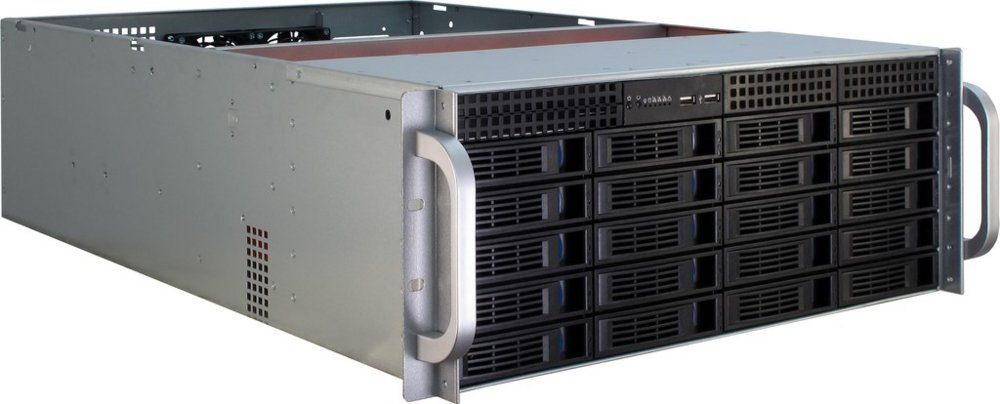 Inter-Tech IPC 4U-4420 | Server Rack Case | Zwart/Roestvrijstaal - Matmuis