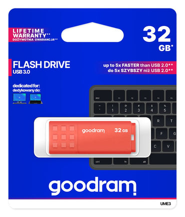 Goodram UME3 | 32GB USB-A 3.2 Flash Drive | Oranje - Matmuis