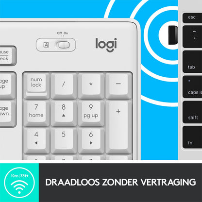 Logitech MK295 toetsenbord RF Draadloos QWERTY US International Wit - Matmuis - Matmuis