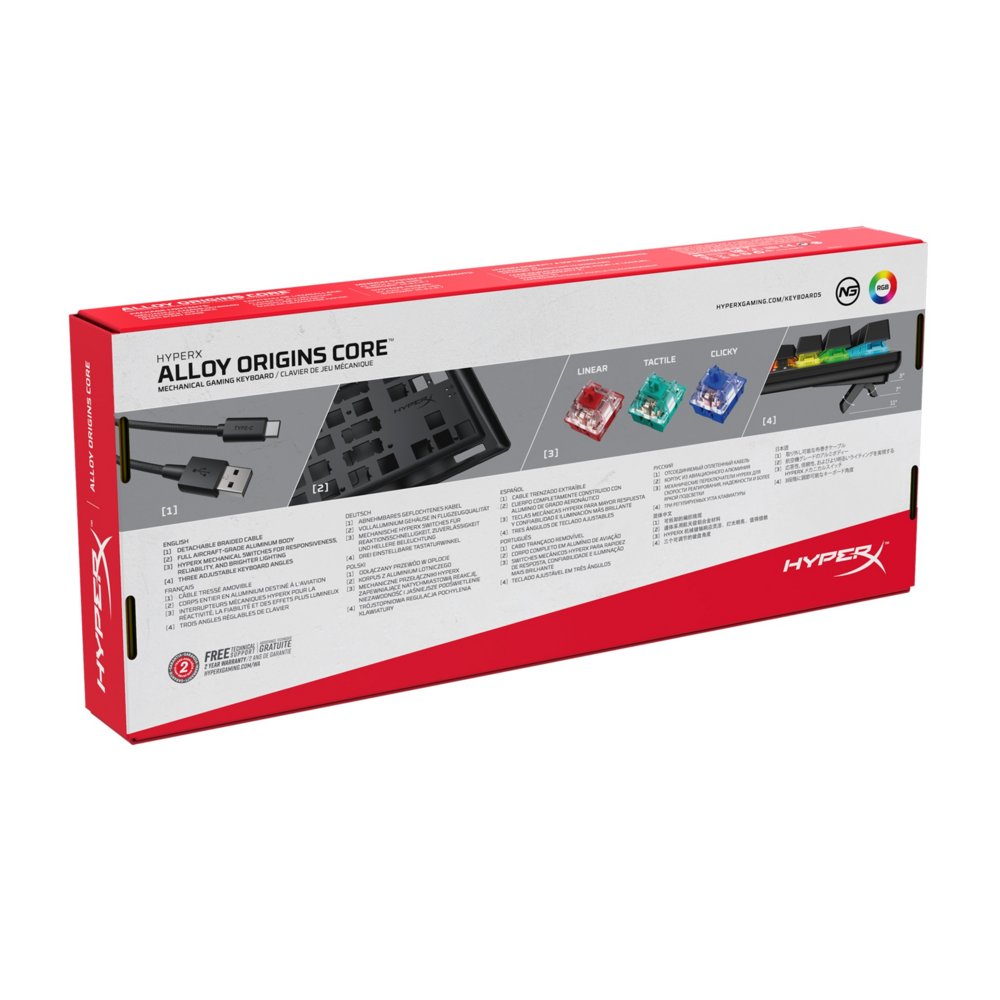 HyperX Alloy Origins Core | Bedraad Gaming Toetsenbord | QWERTY US | Zwart - Matmuis - Matmuis
